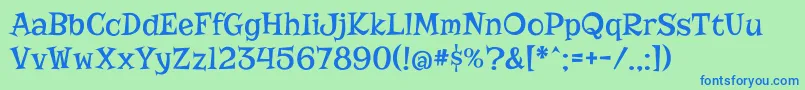 RisqueRegular Font – Blue Fonts on Green Background