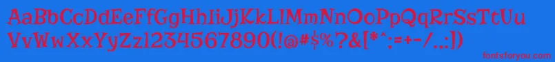 RisqueRegular-Schriftart – Rote Schriften auf blauem Hintergrund