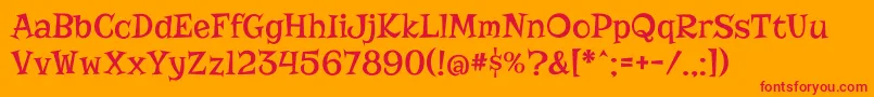 RisqueRegular Font – Red Fonts on Orange Background