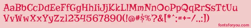 フォントRisqueRegular – ピンクの背景に赤い文字