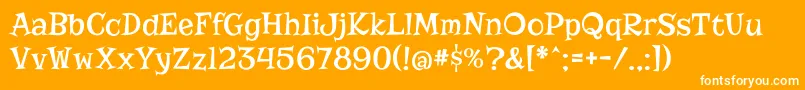 RisqueRegular Font – White Fonts on Orange Background