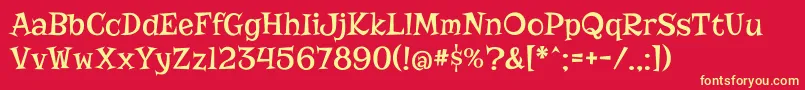 RisqueRegular Font – Yellow Fonts on Red Background