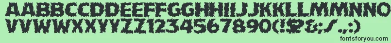 フォントHffFireDancer – 緑の背景に黒い文字