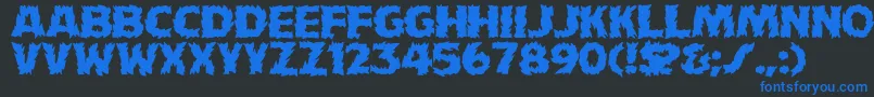 フォントHffFireDancer – 黒い背景に青い文字