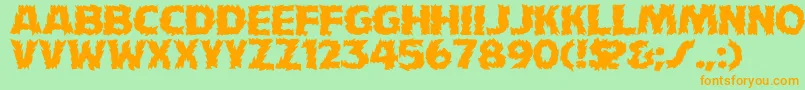 HffFireDancer Font – Orange Fonts on Green Background