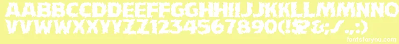 HffFireDancer Font – White Fonts on Yellow Background