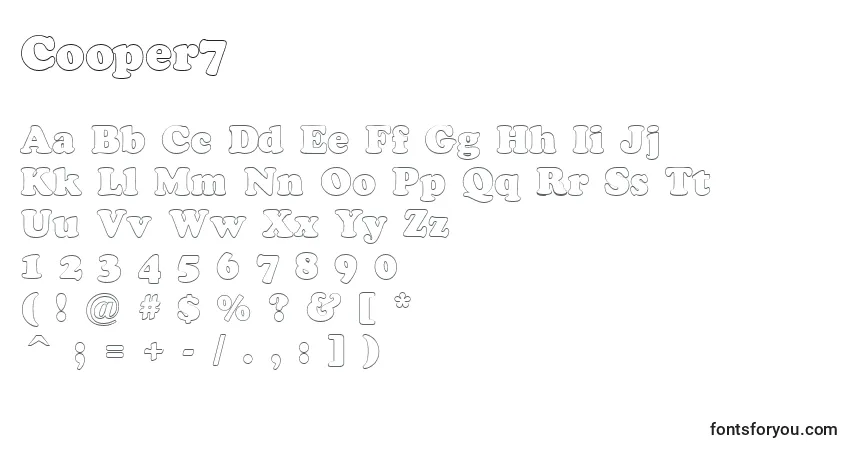 A fonte Cooper7 – alfabeto, números, caracteres especiais