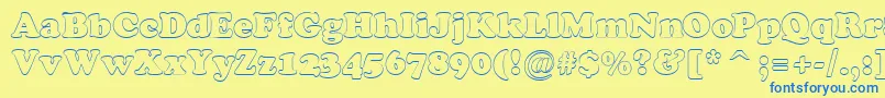 Więcej informacji o czcionce Cooper7 Czcionka Cooper7 – niebieskie czcionki na żółtym tle