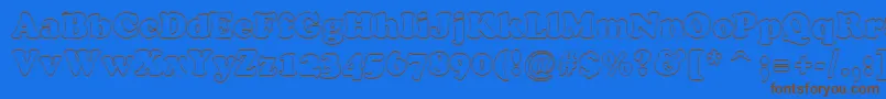 Cooper7-Schriftart – Braune Schriften auf blauem Hintergrund