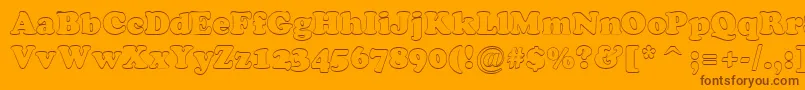 Saiba mais sobre a fonte Cooper7 Fonte Cooper7 – fontes marrons em um fundo laranja
