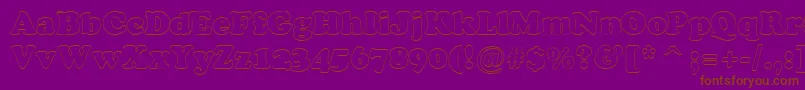 Cooper7-fontti – ruskeat fontit violetilla taustalla