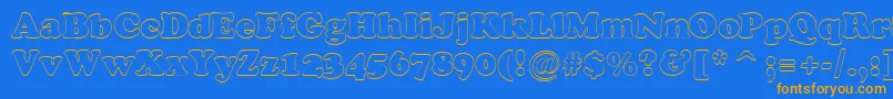 Cooper7 Font – Orange Fonts on Blue Background