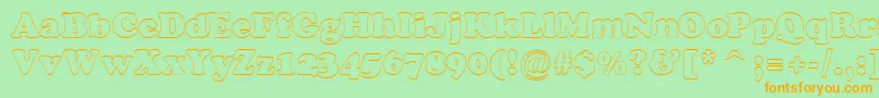 Cooper7 Font – Orange Fonts on Green Background
