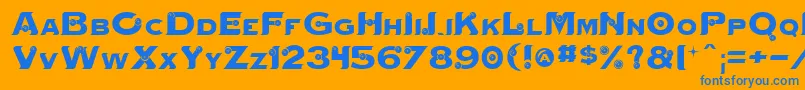 Mystikorbs Font – Blue Fonts on Orange Background