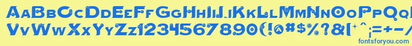 Mystikorbs Font – Blue Fonts on Yellow Background