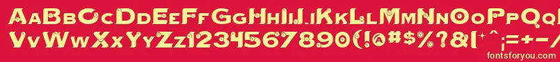 Mystikorbs Font – Yellow Fonts on Red Background