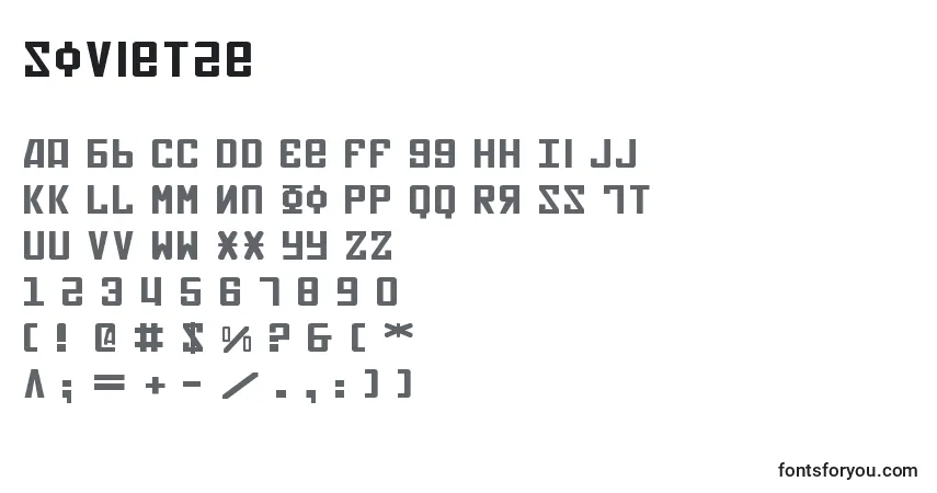 Soviet2e-fontti – aakkoset, numerot, erikoismerkit