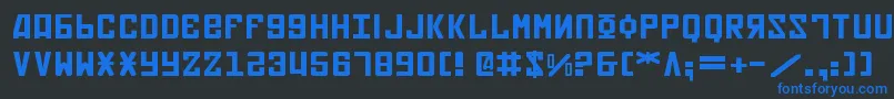 Soviet2e Font – Blue Fonts on Black Background