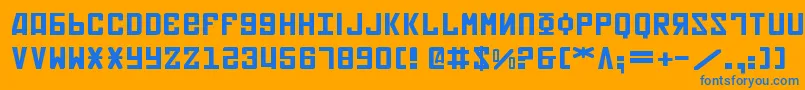 Soviet2e Font – Blue Fonts on Orange Background