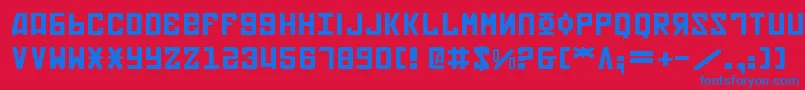 Soviet2e Font – Blue Fonts on Red Background