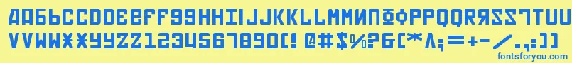 Soviet2e Font – Blue Fonts on Yellow Background