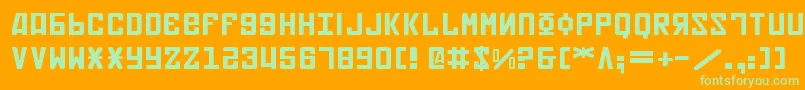 Soviet2e Font – Green Fonts on Orange Background