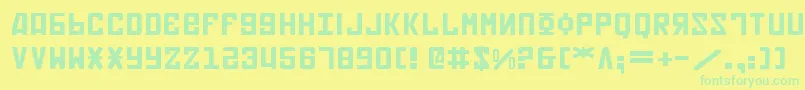 Soviet2e Font – Green Fonts on Yellow Background