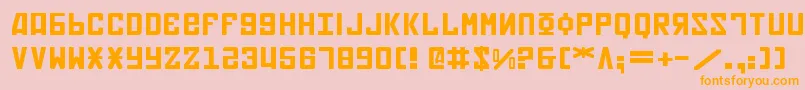 Soviet2e Font – Orange Fonts on Pink Background