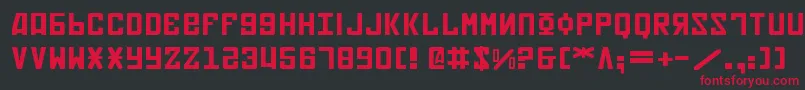 フォントSoviet2e – 黒い背景に赤い文字
