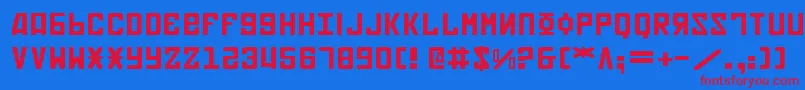 Soviet2e Font – Red Fonts on Blue Background