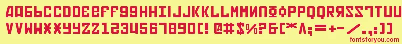 Soviet2e Font – Red Fonts on Yellow Background