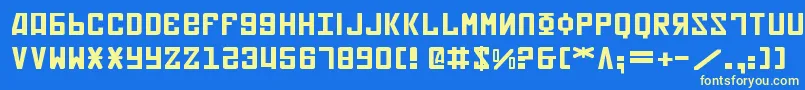 Soviet2e Font – Yellow Fonts on Blue Background