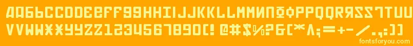 Soviet2e Font – Yellow Fonts on Orange Background