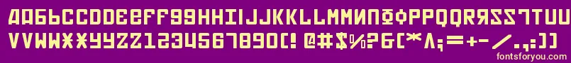 Soviet2e Font – Yellow Fonts on Purple Background