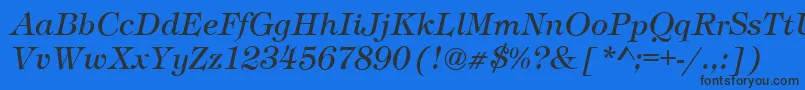 TimberItalic-Schriftart – Schwarze Schriften auf blauem Hintergrund