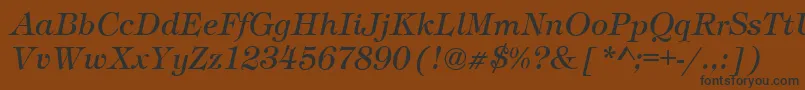 TimberItalic-fontti – mustat fontit ruskealla taustalla