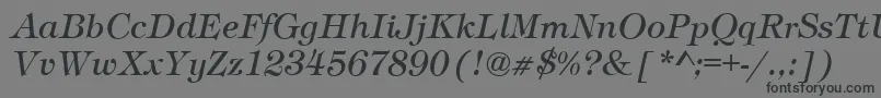 TimberItalic Font – Black Fonts on Gray Background