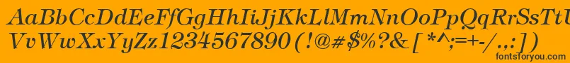 TimberItalic Font – Black Fonts on Orange Background
