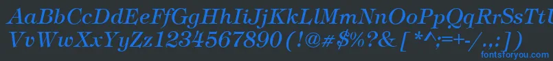 TimberItalic Font – Blue Fonts on Black Background