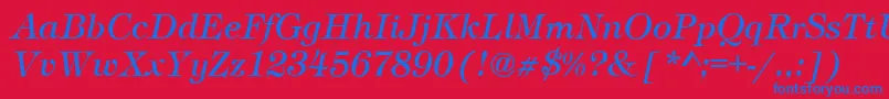TimberItalic-fontti – siniset fontit punaisella taustalla
