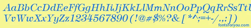 TimberItalic Font – Blue Fonts on Yellow Background
