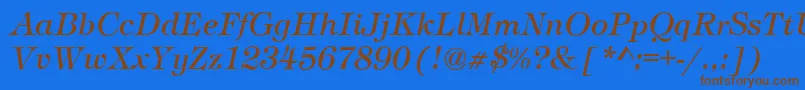 Fonte TimberItalic – fontes marrons em um fundo azul