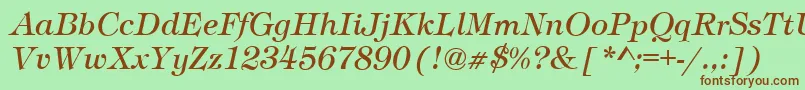 TimberItalic Font – Brown Fonts on Green Background