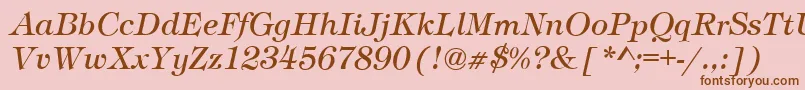 Fonte TimberItalic – fontes marrons em um fundo rosa