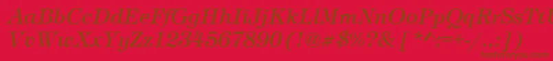 Czcionka TimberItalic – brązowe czcionki na czerwonym tle