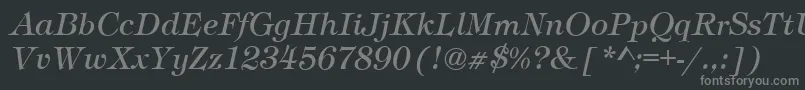 TimberItalic Font – Gray Fonts on Black Background
