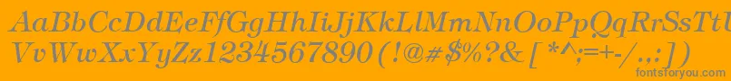 TimberItalic Font – Gray Fonts on Orange Background