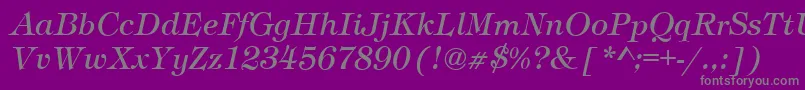 TimberItalic Font – Gray Fonts on Purple Background