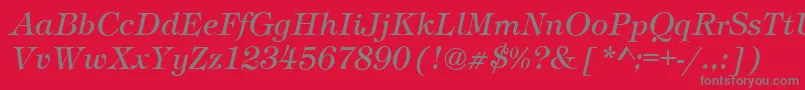 TimberItalic Font – Gray Fonts on Red Background