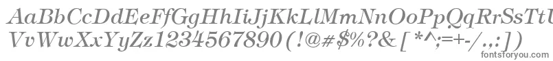 TimberItalic Font – Gray Fonts on White Background